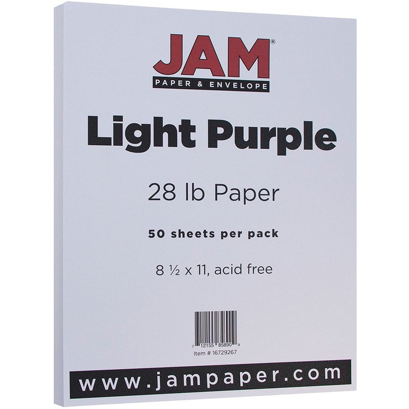 JAM PAPER Matte 28lb Paper - 105 gsm - 8.5 x 11 - Light Purple - 50 Sheets/Pack - Image 2